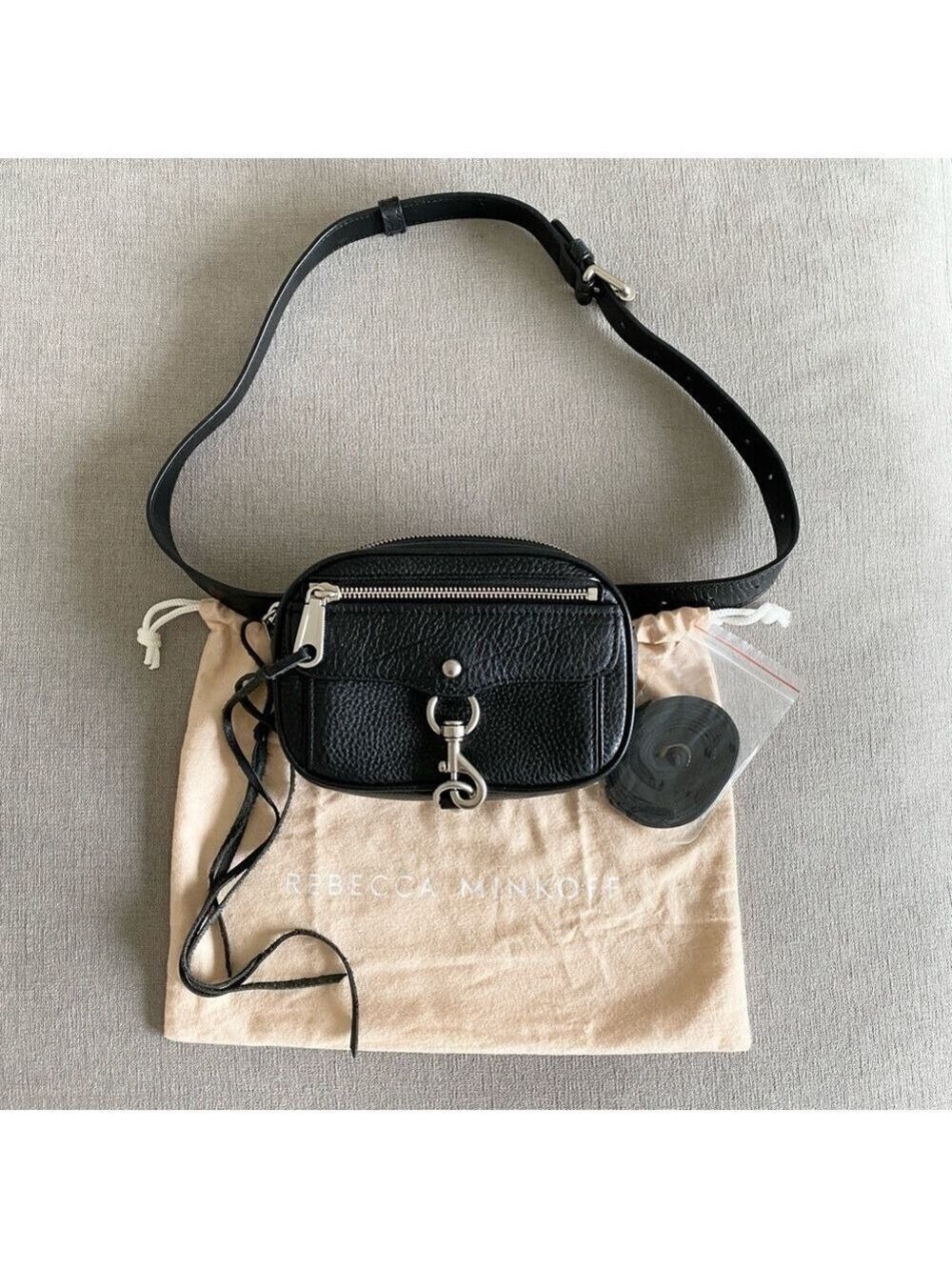 Rebecca Minkoff Black Blythe Pebbled Leather Belt Bag